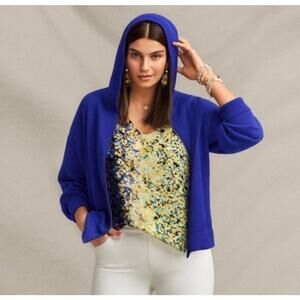 CAbi Royal Blue Hooded Zip Cardigan
